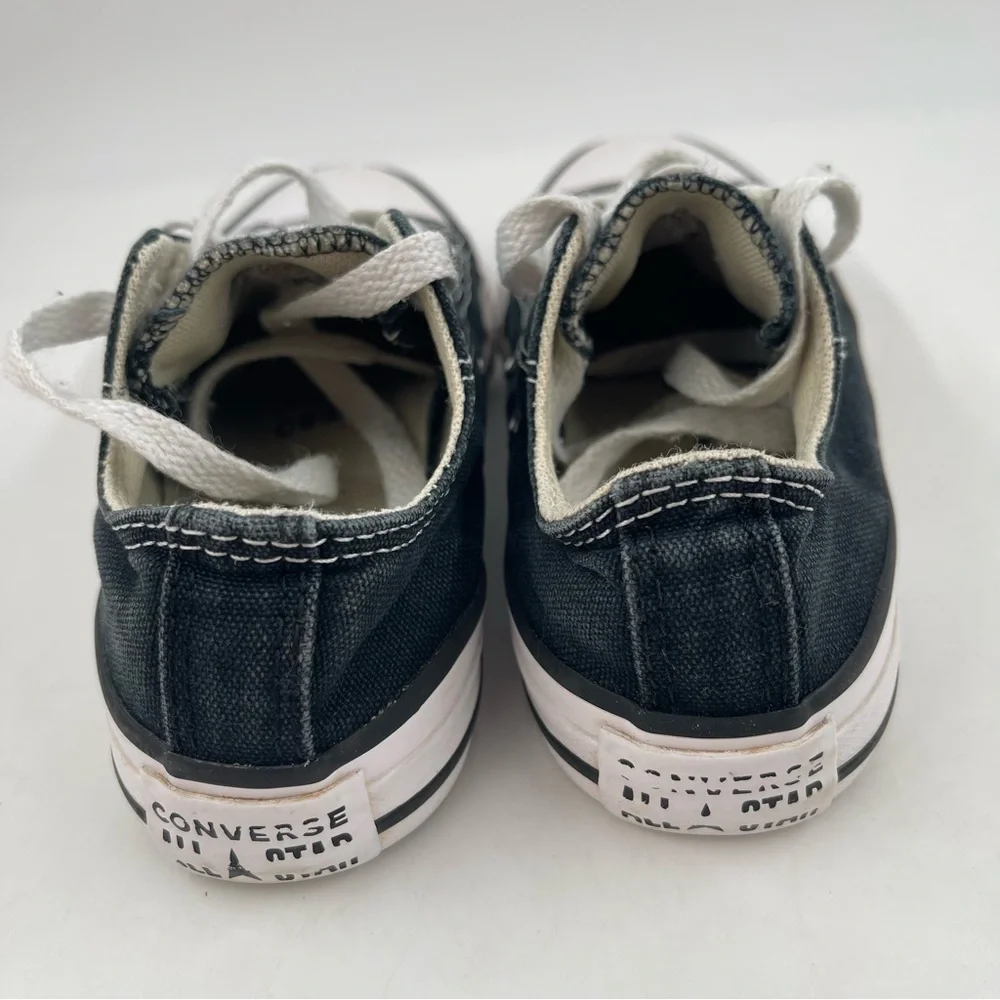 Converse Unisex Kids CTAS Black White Canvas Low Top Sneakers Shoes - Size 12 C